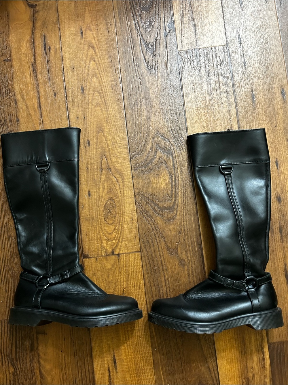 Dr. Martens Black Knee-High Leather Lug Sole Boots (Regular calf fit)
